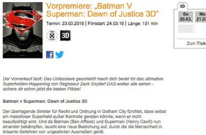 《蝙蝠侠大战超人》公开片长 最终剪辑版全片151分钟