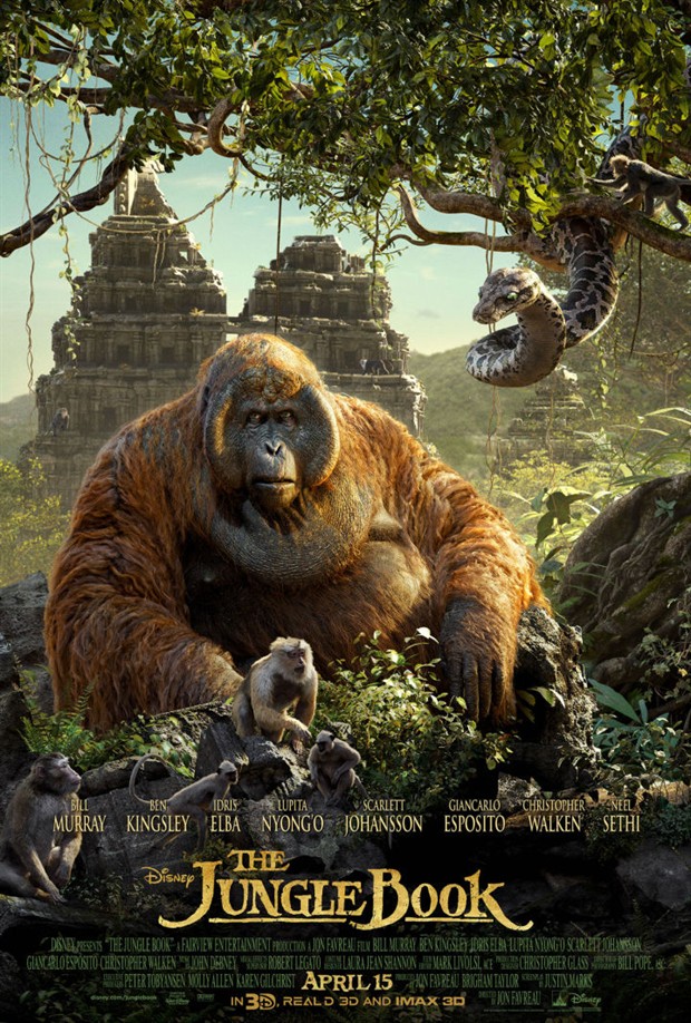 《奇幻森林》曝光新海报 猩猩路易王与蟒蛇卡出镜(图1)