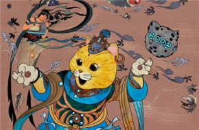 《喵星人》“壁画”海报 古天乐马丽变“猫奴”