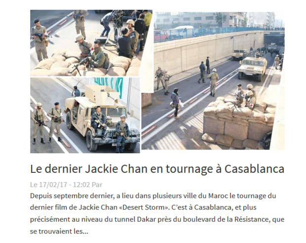 成龙摩洛哥客串林超贤《红海行动》？ 当地媒体称Jackie Chan现身(图2)